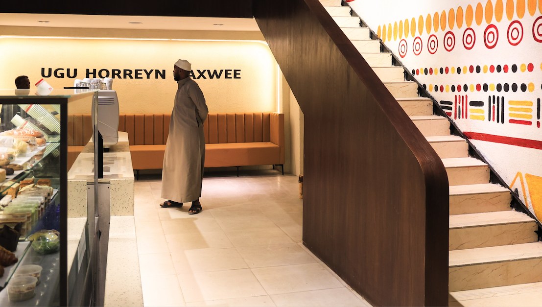 Inside a Beydan café today
